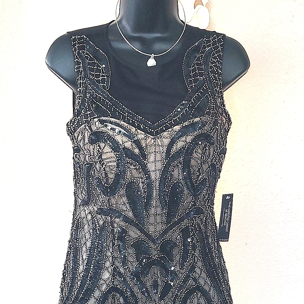 Fully Beaded Mesh Dress